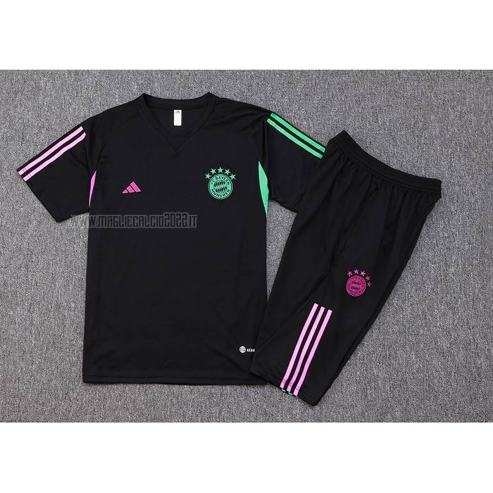 Tuta da Track del Bayern Monaco Manga Corta 2023-2024 Nero - Pantalon Corto